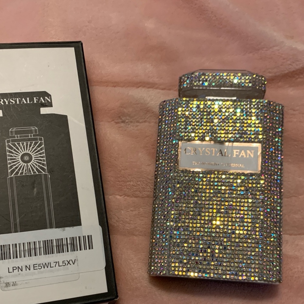 Crystal Fan Perfume Bottle with Rhinestones